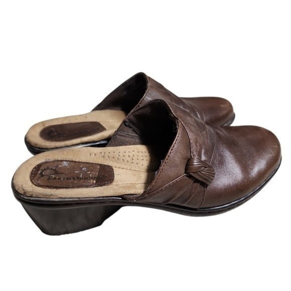 Earth Origins Addison Clogs Womens 7.5 Brown Leather Comfort Mules daily wear